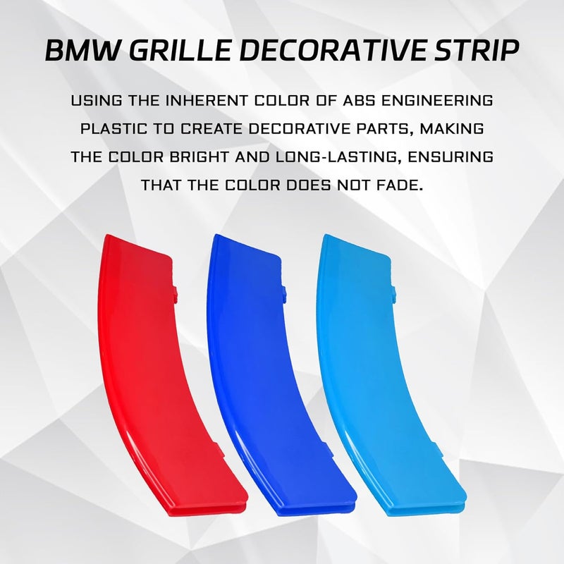 SamWinGear Grille Insert Trims for BMW Front Grill Inserts M-Colored Snap-on Grill Mesh Trims Strips for BMW 2013-2019 F30 F35 3 Series 11-Beam Grille Classic Decorative Accessories(11 Beams) - Image 3